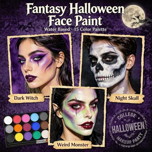 Face Painting Kit for Kids, 15 Colors Washable Face Paint Palette in Kuwait