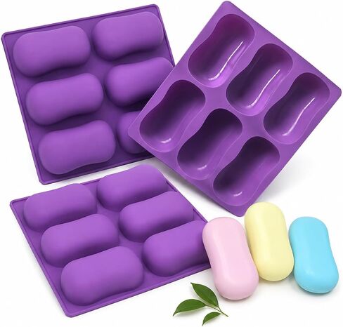Rectangle Soap Mold 2Pack, Large Size Soap Mold 5oz, Sturdy and Durable Rectangle Silicone Mold for Soap Making in Kuwait