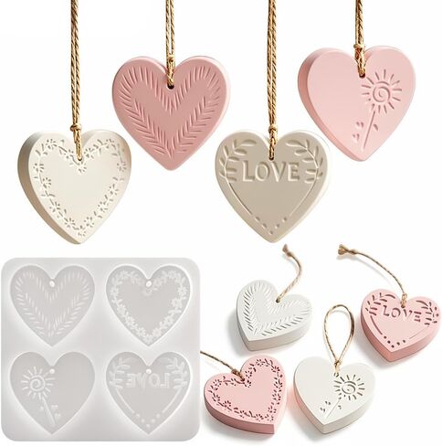 Heart Silicone Molds Soap Candle Wax Plaster Epoxy Resin Molds for Crafts in Saudi Arabia