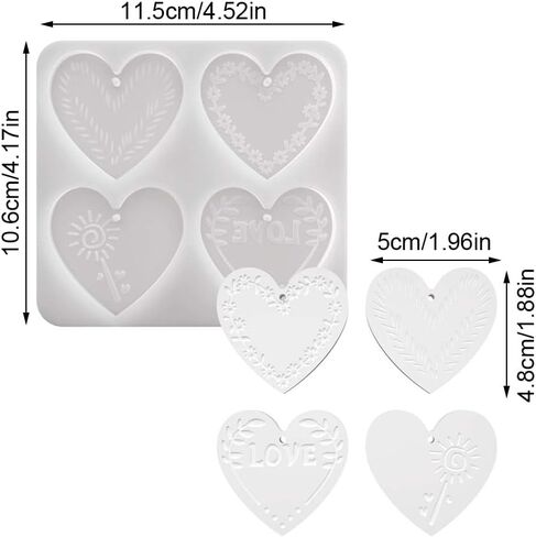 Heart Silicone Molds Soap Candle Wax Plaster Epoxy Resin Molds for Crafts in Saudi Arabia