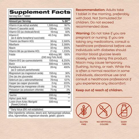 Nature's Way alpha betic, Diabetic Multivitamin with Antioxidants & B-Vitamins for Energy Metabolism Support*, 30 Tablets in Kuwait