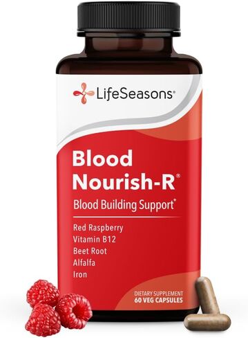 LifeSeasons - Blood Nourish-R - Iron Deficiency Supplement - Supports People Dealing with Fatigue, Paleness and Dizziness - No Constipation - Boost Blood Building - Iron, Vitamin B-12 (60 Capsules) in Saudi Arabia