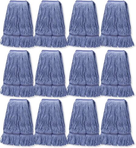 2Pack Mop Head Replacement，Cleaning Heavy Duty Mop Head Commercial Replacement,General Cleaning Mop Heavy Duty Commercial Replacement, Wet Industrial Blue Cotton Looped End String Head Refill (Blue) in Kuwait
