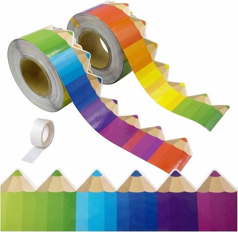 65 Feet Checkered Bulletin Board Borders, Bright Scalloped Trim for Classroom Decor, Office, School Decorations (Checkered-6) in Saudi Arabia