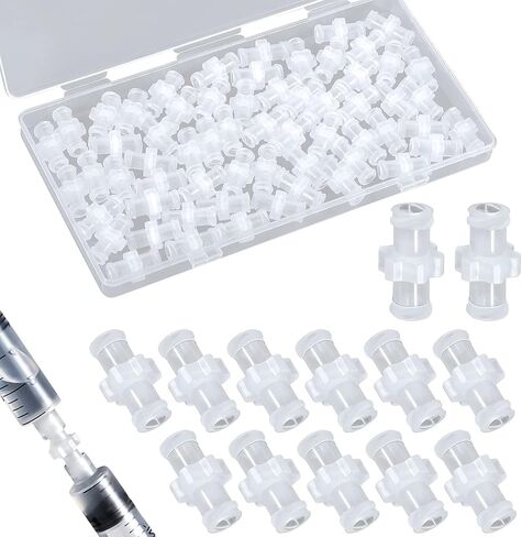 60pcs Syringe Adapter, Female Luer Lock Syringe Luer Lock Connector to Syringe Coupler Adapter Luer Lock Connector Kit in Kuwait