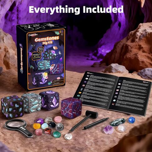 GobiDex Gemstones Dig Kit for Kids Ages 6-12, Excavate 16 Real Gemstones in Kuwait
