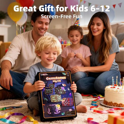 GobiDex Gemstones Dig Kit for Kids Ages 6-12, Excavate 16 Real Gemstones in Kuwait