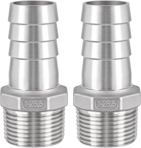 Stainless Steel Hose Barb Fitting,3/8" Hose Barb to 1/4" Male NPT, for Water Fuel Air (Pack of 2) in Saudi Arabia
