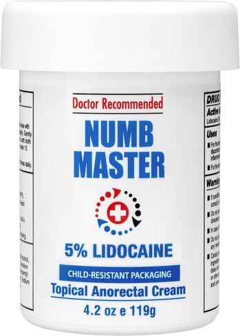 Numb Master 5% Lidocaine Numbing Cream, Maximum Strength Fast Acting Pain Relief Cream 4.2 Oz, Long Lasting Topical Anesthetic Cream with Aloe Vera, Vitamin E for Relief of Pain, Burning and Soreness in Kuwait