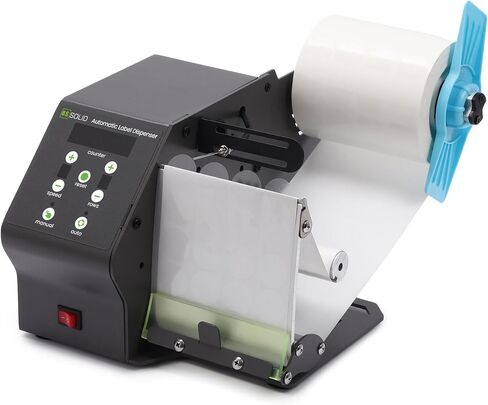 U.S. Solid Automatic Label Dispenser for Rolls and Fanfold Label - Electric Label Dispenser for Clear and Opaque Labels - w/Counter Preset Quantity Adjustable Speed - Max. Label Width 4.7 in in Kuwait