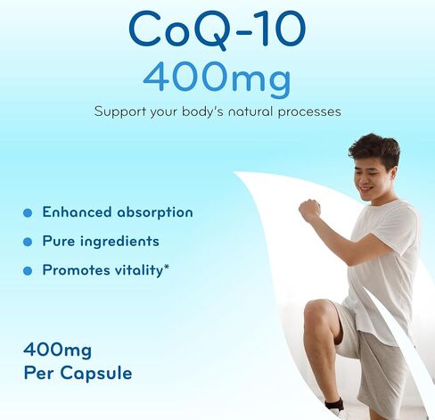 ClearFormulas CoQ10 400mg 200 Capsules Quick Absorption Non-GMO in Kuwait