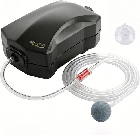 Aquarium Air Pump Single/Dual Outlet Aerator قابل للتعديل مع إكسسوارات لخزان السمك 10-100 جالون in Kuwait