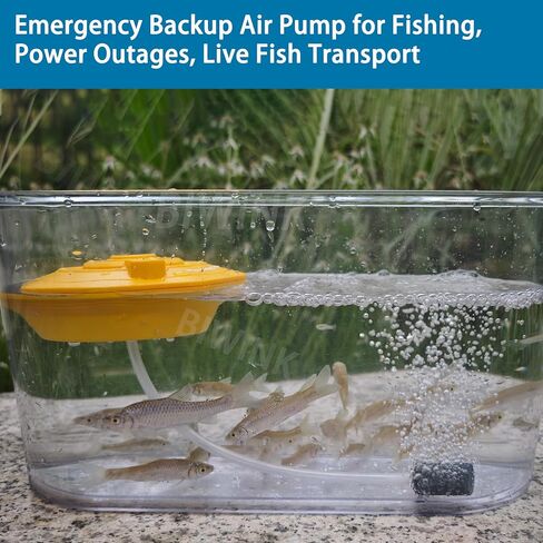 Rechargeable Floating Aerator Pump - IPX7 Waterproof Portable Bait Bucket Aerator, Live Bait Aerator for Fishing, 40H+ Battery for Power Outage, Fish Tank Bubbler for Live Minnows in Saudi Arabia