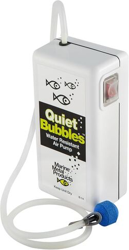 Marine Metal B-14 Quiet Bubbles Live Bait Aerator, Quiet Water Resistant Air Pump, Portable,Beige in Kuwait