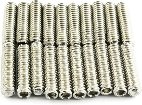 20PCS 1/4-20x1" Hexagon Hex Socket Set Screws 304 Stainless Steel Full Thread Cup Point Grub Screws in Kuwait