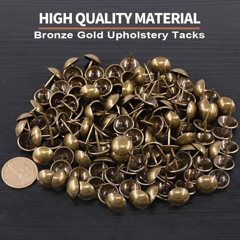 Keadic 250Pcs [ 5/8" in Diameter ] Antique Upholstery Tacks Furniture Nails Pins Assortment Kit for Upholstered Furniture Cork Board or DIY Projects - Bronze in Saudi Arabia