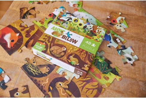 Crocodile Creek Above + Below 60-Piece Jigsaw Floor Puzzle - Fun Floor Puzzles for Kids Ages 4-8 - Backyard Friends - 27 x 20 inches Finished in Kuwait