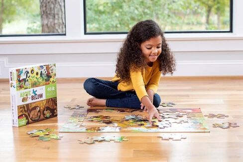 Crocodile Creek Above + Below 60-Piece Jigsaw Floor Puzzle - Fun Floor Puzzles for Kids Ages 4-8 - Backyard Friends - 27 x 20 inches Finished in Kuwait