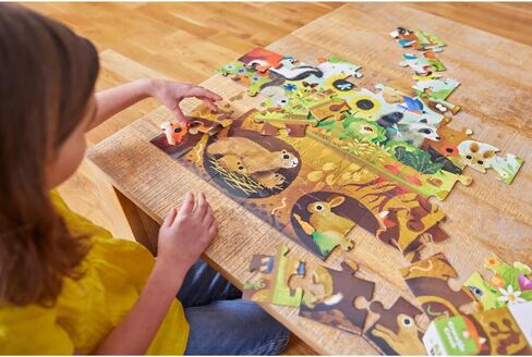 Crocodile Creek Above + Below 60-Piece Jigsaw Floor Puzzle - Fun Floor Puzzles for Kids Ages 4-8 - Backyard Friends - 27 x 20 inches Finished in Kuwait