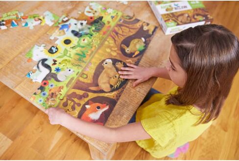 Crocodile Creek Above + Below 60-Piece Jigsaw Floor Puzzle - Fun Floor Puzzles for Kids Ages 4-8 - Backyard Friends - 27 x 20 inches Finished in Kuwait