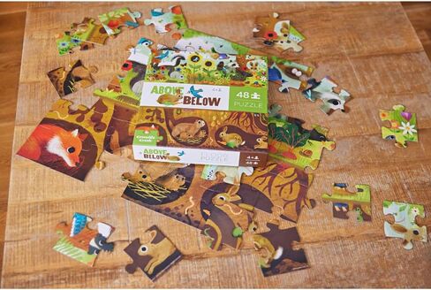 Crocodile Creek Above + Below 60-Piece Jigsaw Floor Puzzle - Fun Floor Puzzles for Kids Ages 4-8 - Backyard Friends - 27 x 20 inches Finished in Kuwait