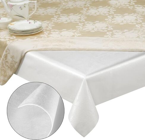 Quality Table Pad Protector, Waterproof Vinyl Table Cover for Superior Protection from Spills, Scratches & Heat - Reusable Table Cloth with Cushion Flannel Backing (54 x 108) in Kuwait