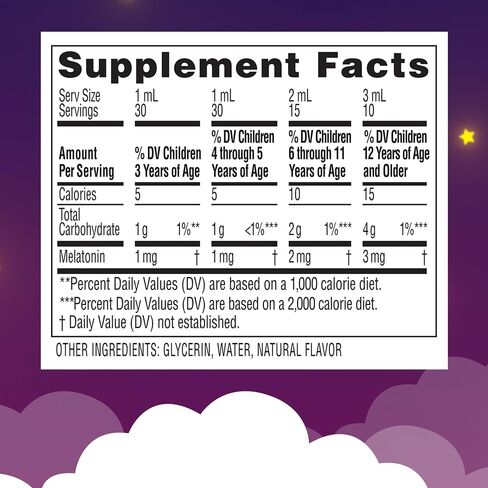 Zarbee's Kids Sleep Supplement Liquid with 1mg Melatonin; Drug-Free & Effective; Easy to Take Natural Berry Flavor for Children Ages 3 and Up; 1 Fl Oz Bottle in Kuwait