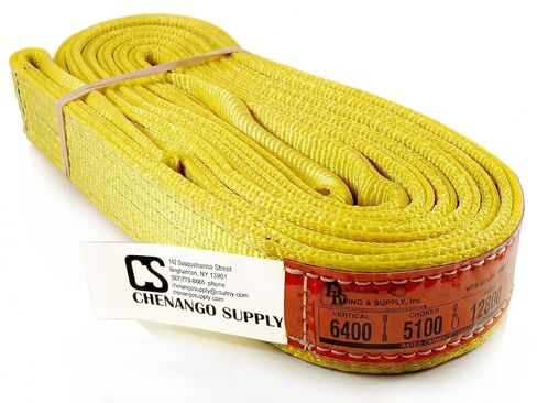 DD Sling 4 Inch x 16 Foot Nylon Lifting Sling – USA Made, 11,500 lb Vertical, 9,200 lb Choker, 23,000 lb Basket – 2-Ply Heavy Duty 900 Webbing, Type 3 Flat Eye & Eye Rigging Sling in Kuwait