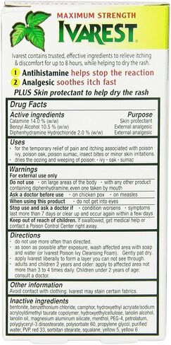 Ivarest Anti-Itch Cream, Poison Ivy Treatment, Poison Ivy Relief Product, Poison Oak Relief, Poison Sumac Relief, Maximum Strength, Medicated, 2 Ounce in Kuwait