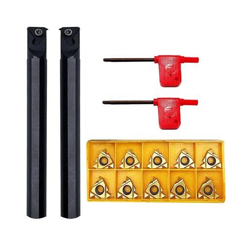KinRite 5/8" SNR0013M16 SNL0013M16 External/Internal Threading Boring Bar Turning Tool Holder with 10pcs External/Internal Threading Carbide Inserts 16IR 16ER AG60 in Kuwait
