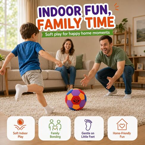 INSUM Silent Indoor Soccer Ball, Size 4 Soft Soccer Ball with Pump in Saudi Arabia