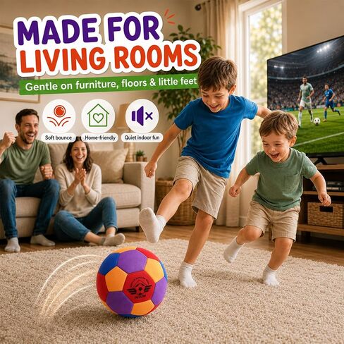 INSUM Silent Indoor Soccer Ball, Size 4 Soft Soccer Ball with Pump in Saudi Arabia