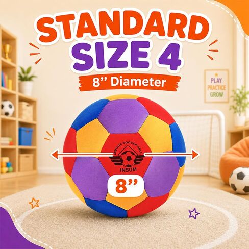 INSUM Silent Indoor Soccer Ball, Size 4 Soft Soccer Ball with Pump in Saudi Arabia