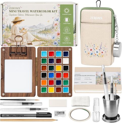 ZEROMX 24 Colors Mini Watercolor Paint Set in Saudi Arabia