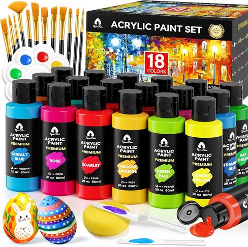 40 Pcs Acrylic Paint Set, 24 Colors 2oz/60ml Rich Pigments (Pastel) in Saudi Arabia