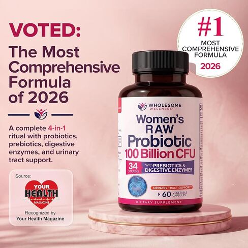 Dr. Formulated Raw Probiotics for Women 100 Billion CFUs with Prebiotics, Digestive Enzymes, Approved Women's Probiotic for Adults, Shelf Stable Probiotic Supplement Capsules in Kuwait