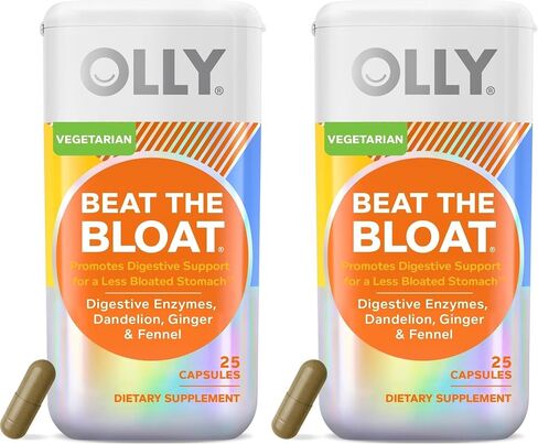 OLLY Beat The Bloat Capsules, Digestive Support Enzymes, Supplement for Women - 25 Count in Saudi Arabia