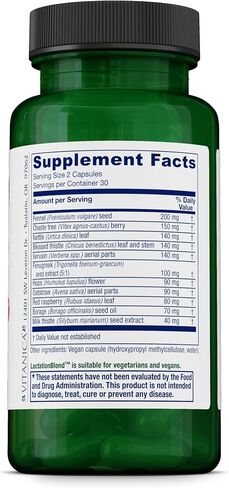 Vitanica LactationBlend, Lactation Supplement for Increased Breast Milk Supply and Flow Organic Breastfeeding Support, with Fennel, Milk Thistle, Fenugreek and More, Non-GMO, Vegan, 60 Capsules in Saudi Arabia