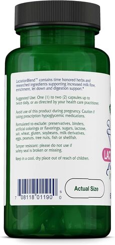 Vitanica LactationBlend, Lactation Supplement for Increased Breast Milk Supply and Flow Organic Breastfeeding Support, with Fennel, Milk Thistle, Fenugreek and More, Non-GMO, Vegan, 60 Capsules in Saudi Arabia