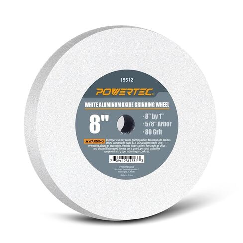 عجلة طحن من أكسيد الألومنيوم POWERTEC 15516، 36 حبيبة، 8 بوصة × 1 بوصة مع أربور 5/8 بوصة in Kuwait