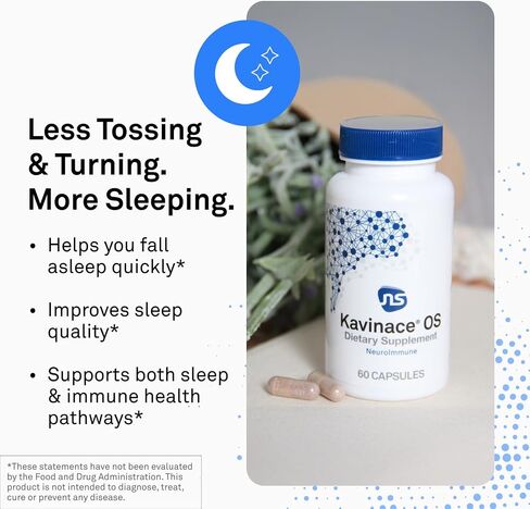 NeuroScience Kavinace OS - Quick Relief from Sleeplessness After Just One Dose - Magnesium Bisglycinate Chelate + Zinc Supplements with Melatonin 5 mg - Efficient Sleep Supplement (60 Capsules) in Kuwait
