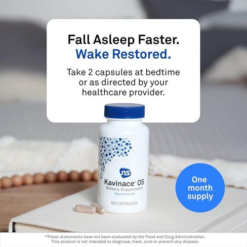 NeuroScience Kavinace OS - Quick Relief from Sleeplessness After Just One Dose - Magnesium Bisglycinate Chelate + Zinc Supplements with Melatonin 5 mg - Efficient Sleep Supplement (60 Capsules) in Kuwait