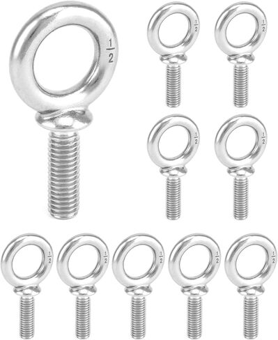 QWORK Eye Bolt, 5 Pack 5/8"-11 x 1-3/4" Marine Grade Stainless Steel Lifting Ring Threaded Eyebolt Machinery Shoulder Eyebolts in Kuwait