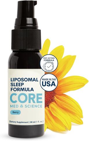 Liposomal Oral Sleep Spray Formula by Core Med Science, 1 Fl Oz - Melatonin Spray for Sleep & Relaxation - Glutathione, Melatonin, & GABA Sleep Aid Spray for Adults - Supports Restful & Quality Sleep in Kuwait