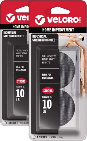 VELCRO Brand Industrial Fasteners Stick-On Adhesive | Professional Grade Heavy Duty Strength | Indoor Outdoor Use, 1 7/8in, Circles 4 Sets | Industrial Strength Adhesive Sticky Back Fasteners For Indoor And Outdoor Use, Strong Hold For Mounting And Repair in Saudi Arabia