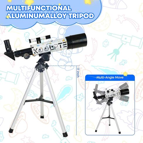 Koolpte Kids Telescope Ages 3+, 50mm Aperture, Tripod & Finder Scope in Saudi Arabia