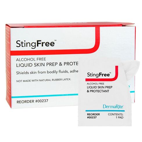 DermaRite StingFree Alcohol Free Liquid Skin Prep/Protectant Pads, 50 Count (Pack of 1) in Kuwait