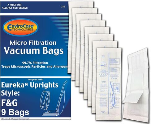 EnviroCare Replacement Micro Filtration Vacuum Bags made to fit Eureka F&G Sanitaire, Kenmore 5062, White Westinghouse, Koblenz, Singer SUB-1, Commercial 9 pack in Kuwait
