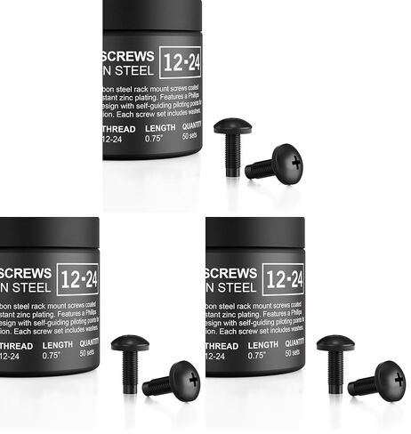 AC Infinity Carbon Steel 10/32 Rack Screws and Nylon Washers. 50-piece set for equipment server racks, enclosures, and cabinets. in Kuwait