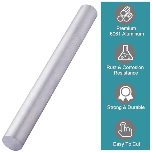 1" Aluminum 6061 Round Rod 12" Long, 1" Diameter Solid T6511 New Lathe Bar Stock in Saudi Arabia